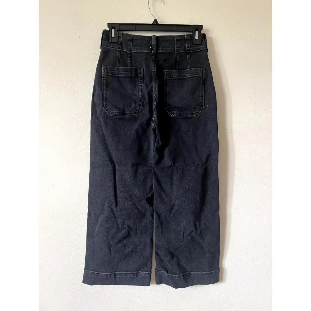 Anthropologie Maeve The Colette High Waisted Black Pants Size 26 Petite DR